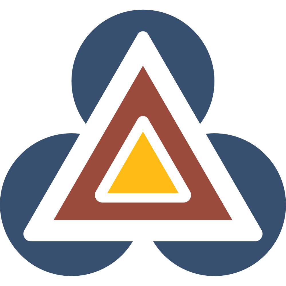 Logo; logical therefore symbol with triangles layered on top